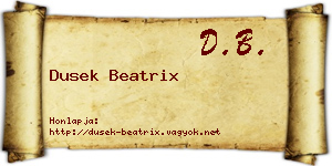 Dusek Beatrix névjegykártya