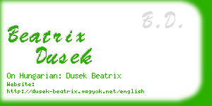 beatrix dusek business card